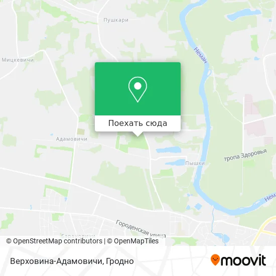 Карта Верховина-Адамовичи