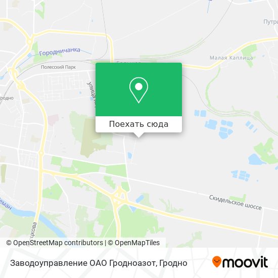 Карта Заводоуправление ОАО Гродноазот