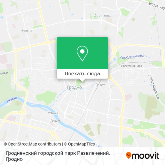 Карта Гродненский городской парк Развлечений
