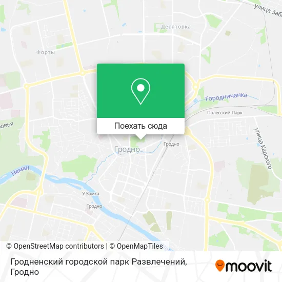 Карта Гродненский городской парк Развлечений
