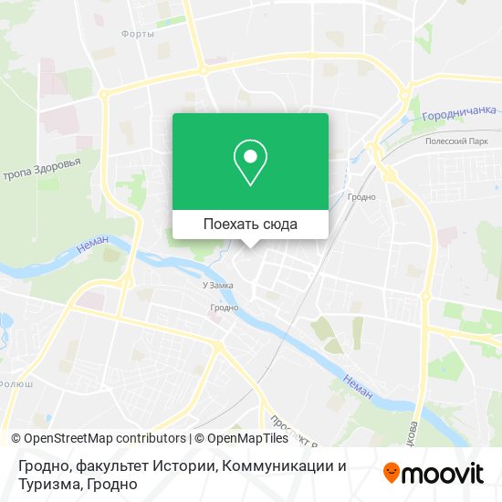 Карта Гродно, факультет Истории, Коммуникации и Туризма