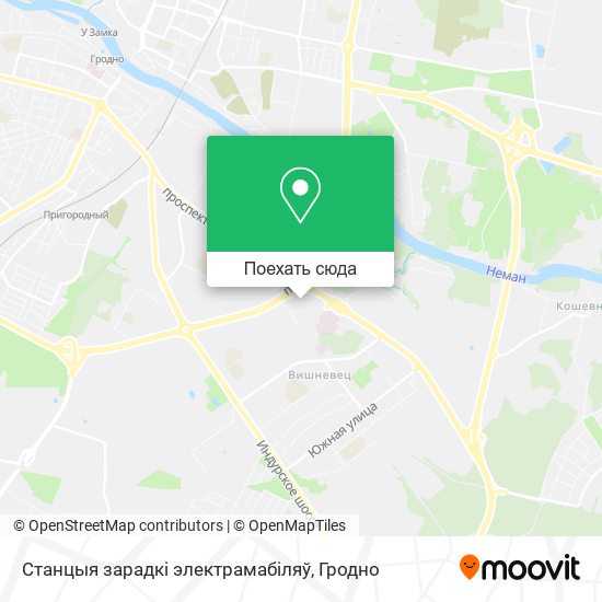 Карта Станцыя зарадкі электрамабіляў