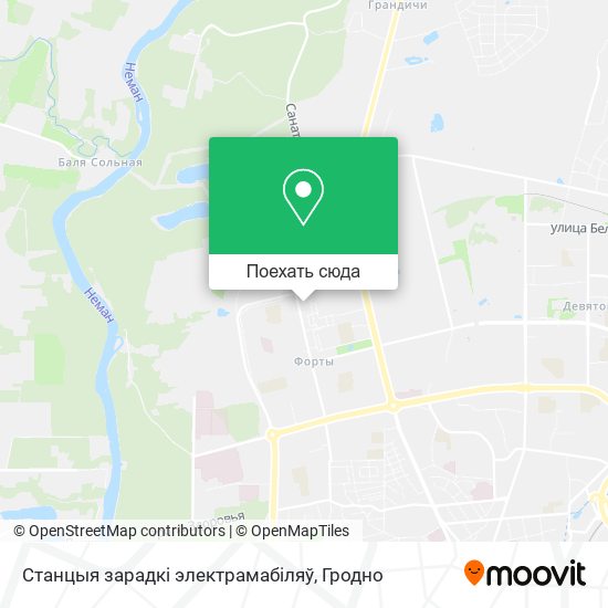 Карта Станцыя зарадкі электрамабіляў