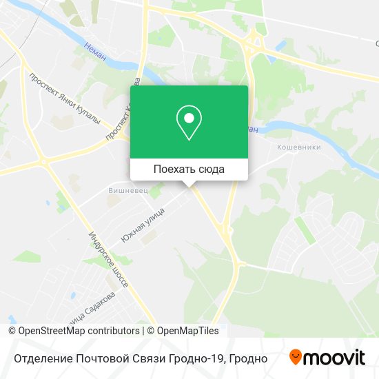 Карта Отделение Почтовой Связи Гродно-19