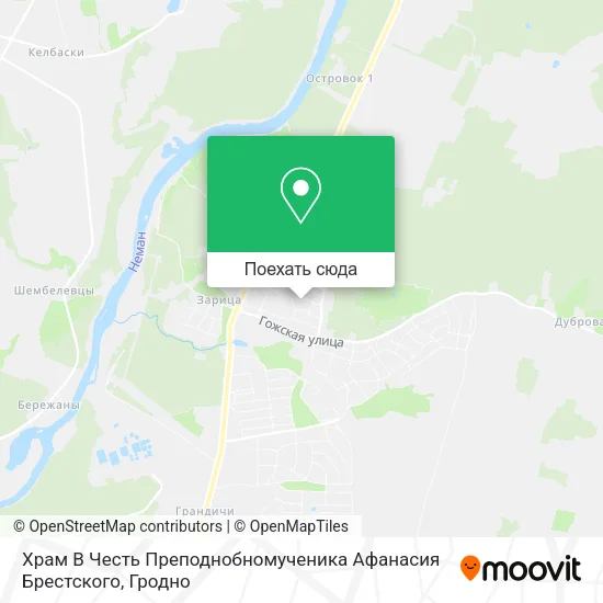 Карта Храм В Честь Преподнобномученика Афанасия Брестского