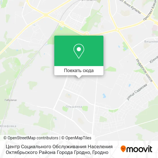 Карта Центр Социального Обслуживания Населения Октябрьского Района Города Гродно