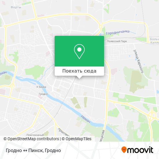 Карта Гродно ↔️ Пинск