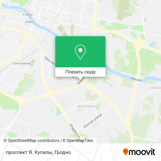 Карта проспект Я. Купалы