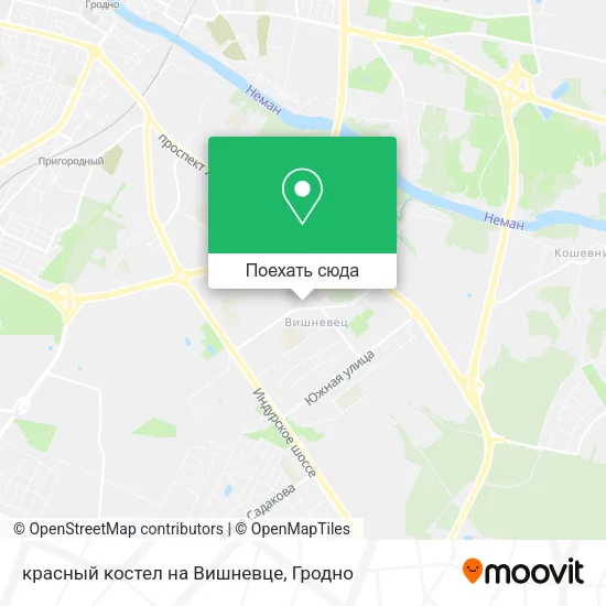 Карта красный костел на Вишневце