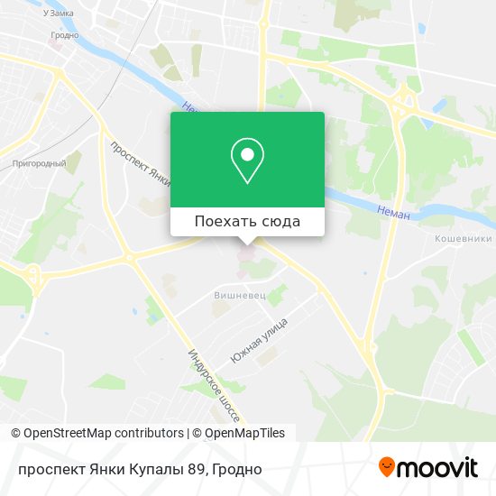 Карта проспект Янки Купалы 89