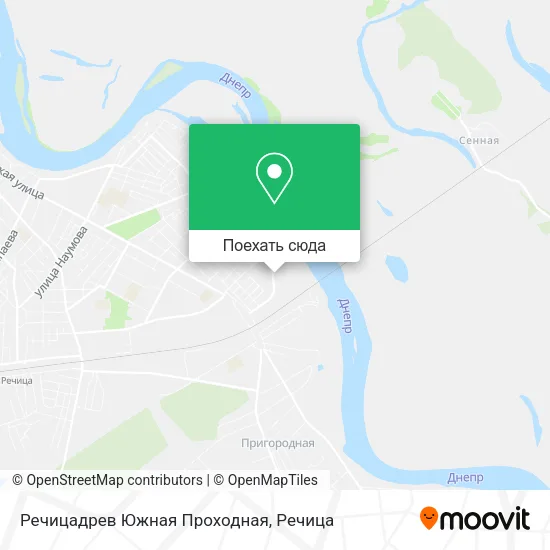 Карта Речицадрев Южная Проходная