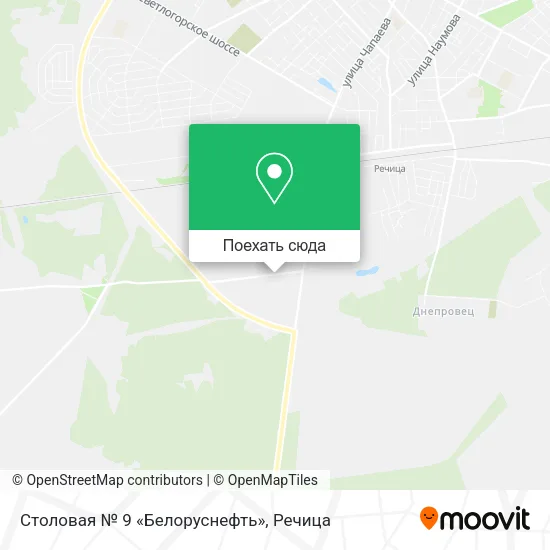 Карта Столовая № 9 «Белоруснефть»