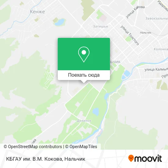 Карта КБГАУ им. В.М. Кокова