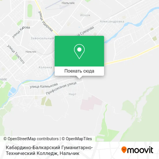 Карта Кабардино-Балкарский Гуманитарно-Технический Колледж