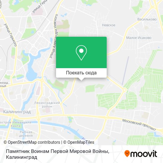 Карта Памятник Воинам Первой Мировой Войны