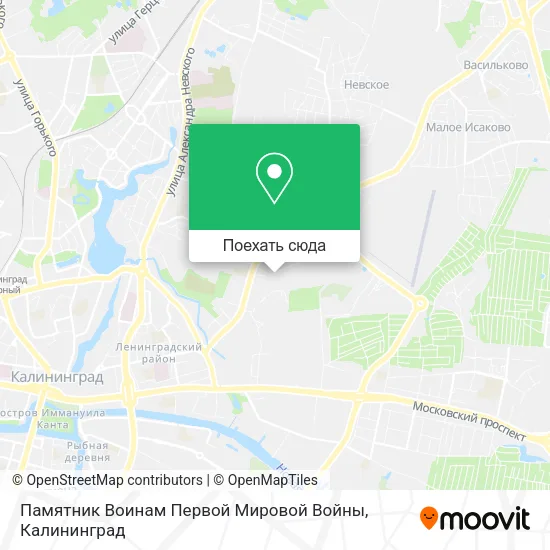 Карта Памятник Воинам Первой Мировой Войны