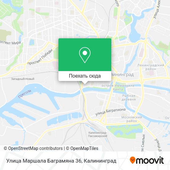 Карта Улица Маршала Баграмяна 36