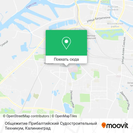 Карта Общежитие Прибалтийский Судостроительный Техникум