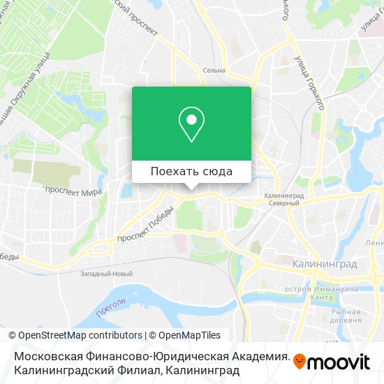 Карта Московская Финансово-Юридическая Академия. Калининградский Филиал