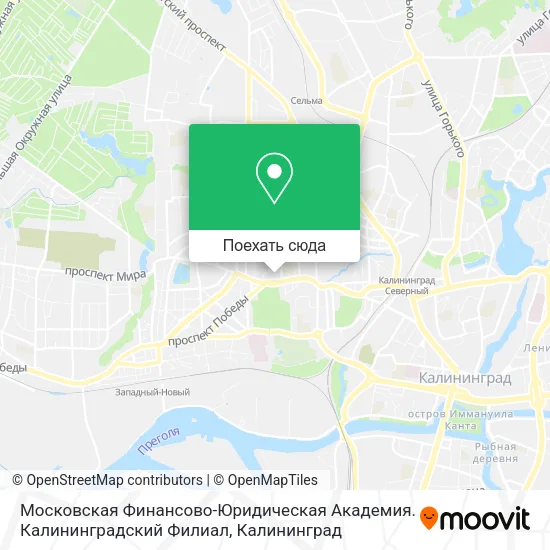 Карта Московская Финансово-Юридическая Академия. Калининградский Филиал