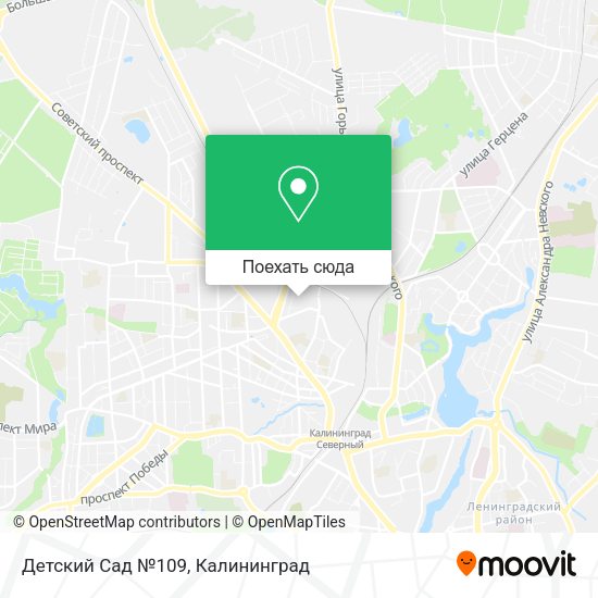 Карта Детский Сад №109