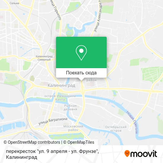 Карта перекресток "ул. 9 апреля - ул. Фрунзе"
