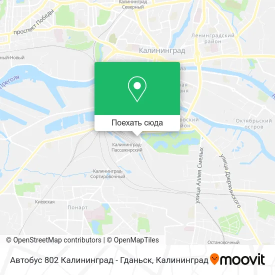 Карта Автобус 802 Калининград - Гданьск
