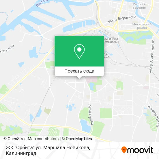 Карта ЖК "Орбита" ул. Маршала Новикова