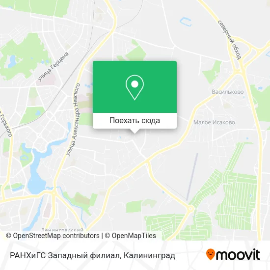 Карта РАНХиГС Западный филиал