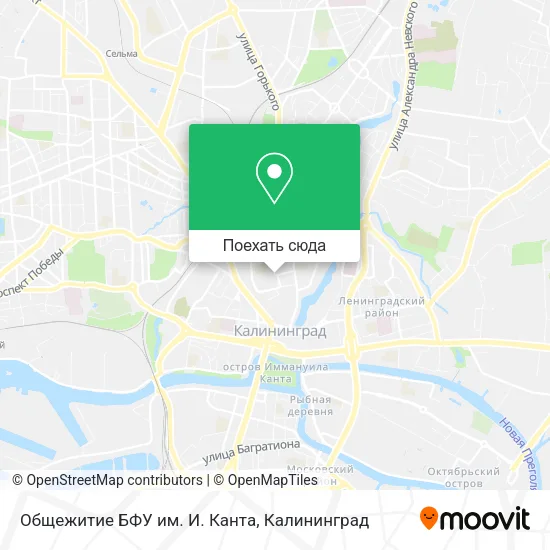 Карта Общежитие БФУ им. И. Канта