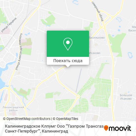 Карта Калининградское Клпумг Ооо ""Газпром Трансгаз Санкт-Петербург""