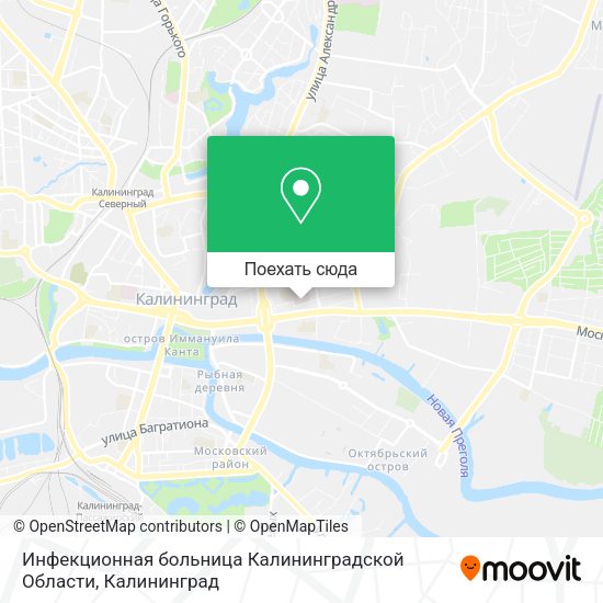 Карта Инфекционная больница Калининградской Области