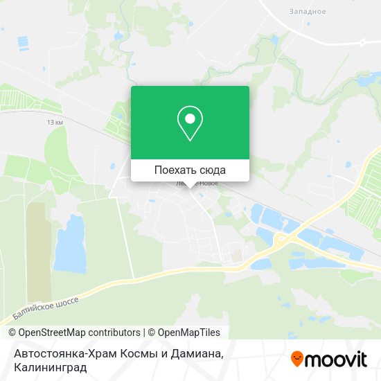 Карта Автостоянка-Храм Космы и Дамиана