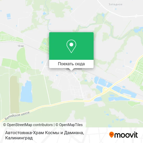 Карта Автостоянка-Храм Космы и Дамиана