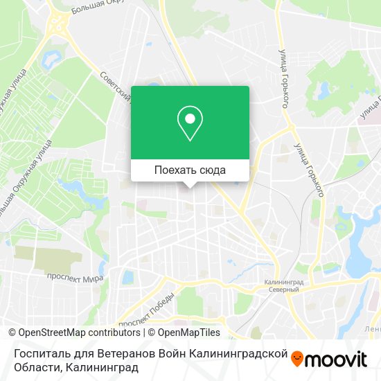 Карта Госпиталь для Ветеранов Войн Калининградской Области