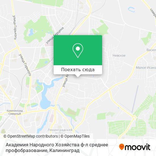 Карта Академия Народного Хозяйства ф-л среднее профобразование