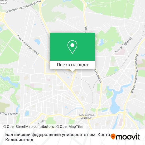 Карта Балтийский федеральный университет им. Канта