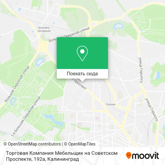 Карта Торговая Компания Мебельщик на Советском Проспекте, 192а