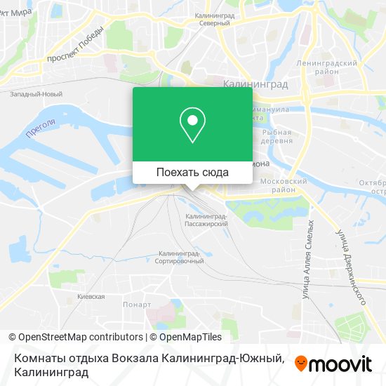 Карта Комнаты отдыха Вокзала Калининград-Южный