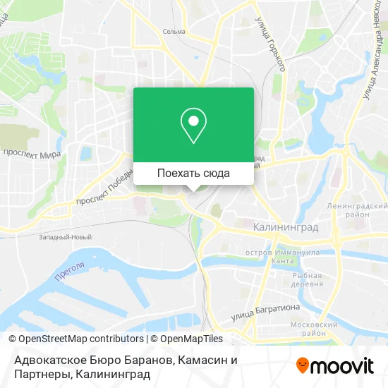 Карта Адвокатское Бюро Баранов, Камасин и Партнеры