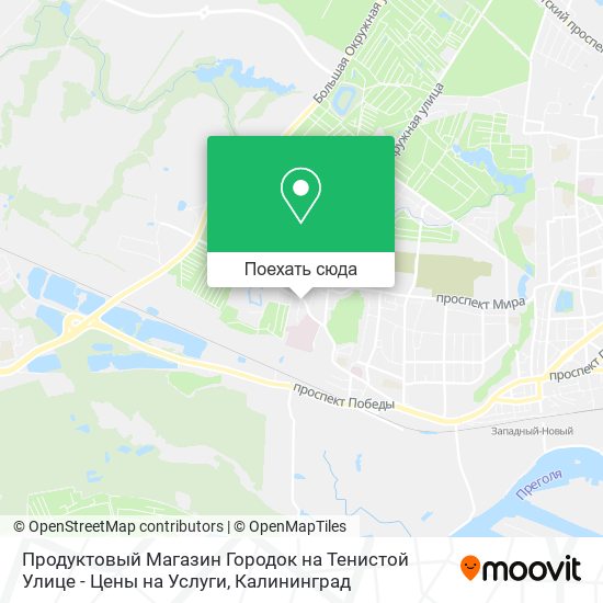 Карта Продуктовый Магазин Городок на Тенистой Улице - Цены на Услуги