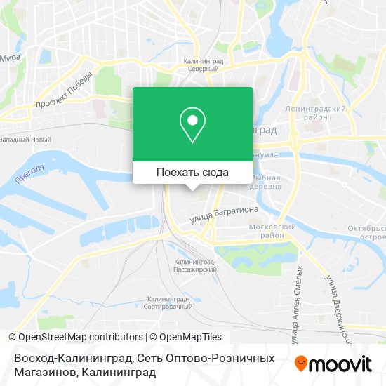 Карта Восход-Калининград, Сеть Оптово-Розничных Магазинов