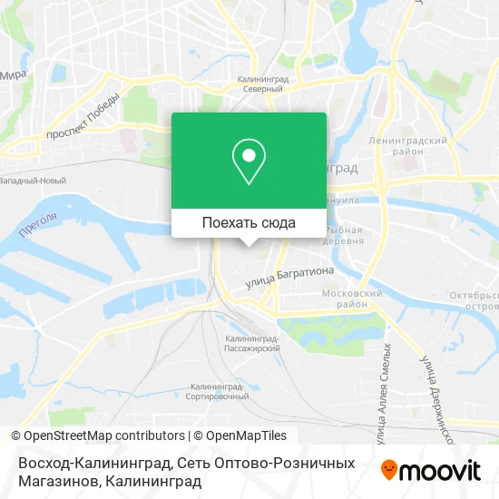 Карта Восход-Калининград, Сеть Оптово-Розничных Магазинов