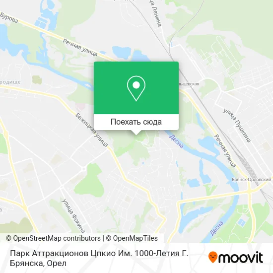 Карта Парк Аттракционов Цпкио Им. 1000-Летия Г. Брянска