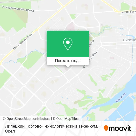 Карта Липецкий Торгово-Технологический Техникум