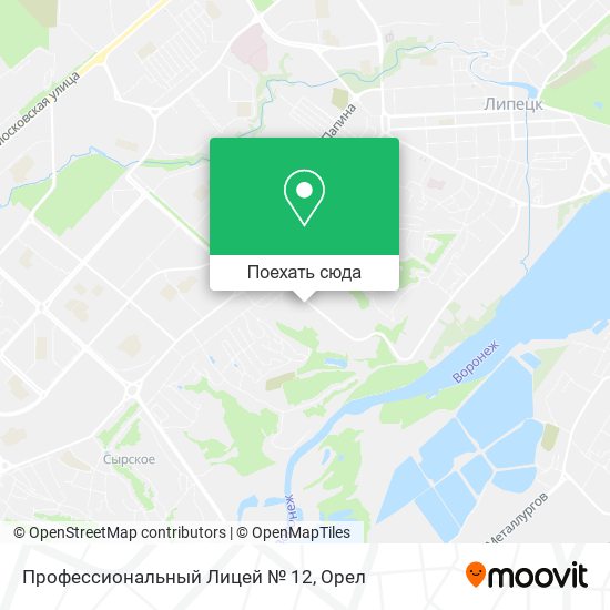 Карта Профессиональный Лицей № 12