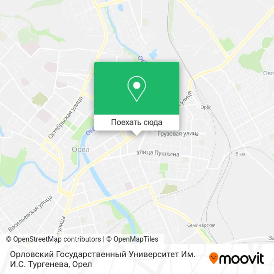 Карта Орловский Государственный Университет Им. И.С. Тургенева