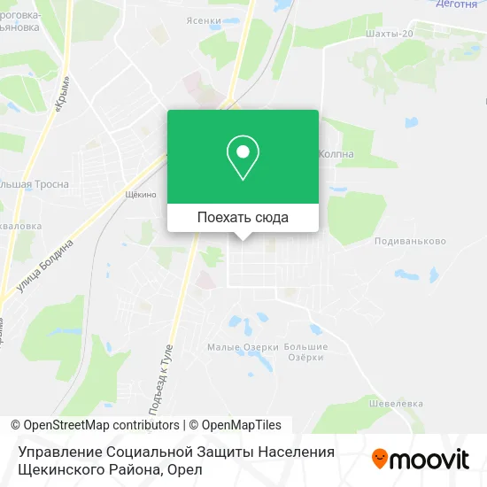 Карта Управление Социальной Защиты Населения Щекинского Района