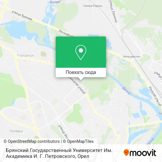 Карта Брянский Государственный Университет Им. Академика И. Г. Петровского