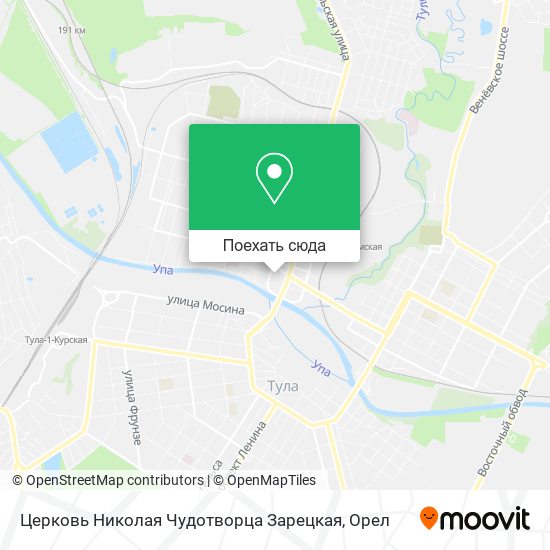 Карта Церковь Николая Чудотворца Зарецкая